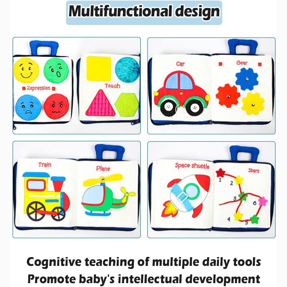 Yürümeye Başlayanlar için Sessiz Kitap Taşınabilir Bebek Yumuşak Etkinlik Kitabı Toksik Olmayan Erken Öğrenme Temel Yaşam Becerisi Oyuncak