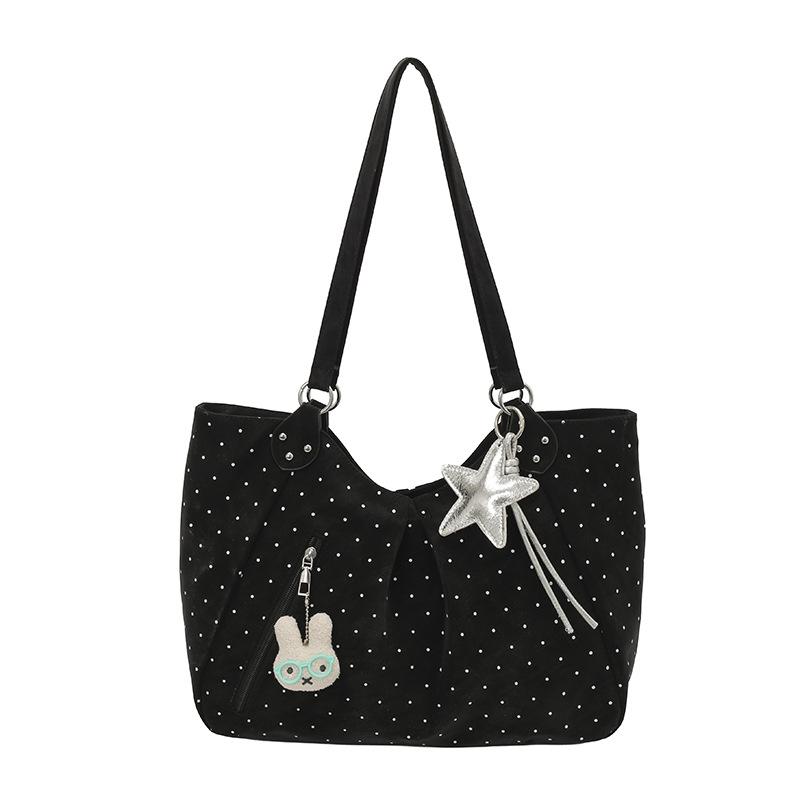 Polka Dot Large Capacity Tote - 2026 Casual Single Shoulder Bag for Women, Perfect for Students and Commuting.