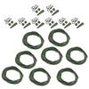 8PCS ABS+Copper Alloy Portable Silicone Hair Rigs Swivel Carp Fishing Accessories(Green )
