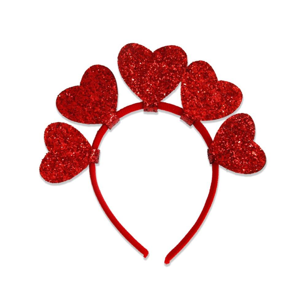 Peach Heart Red Love Heart Feather Headband Hair Hoop Valentines Day Headdress  Party