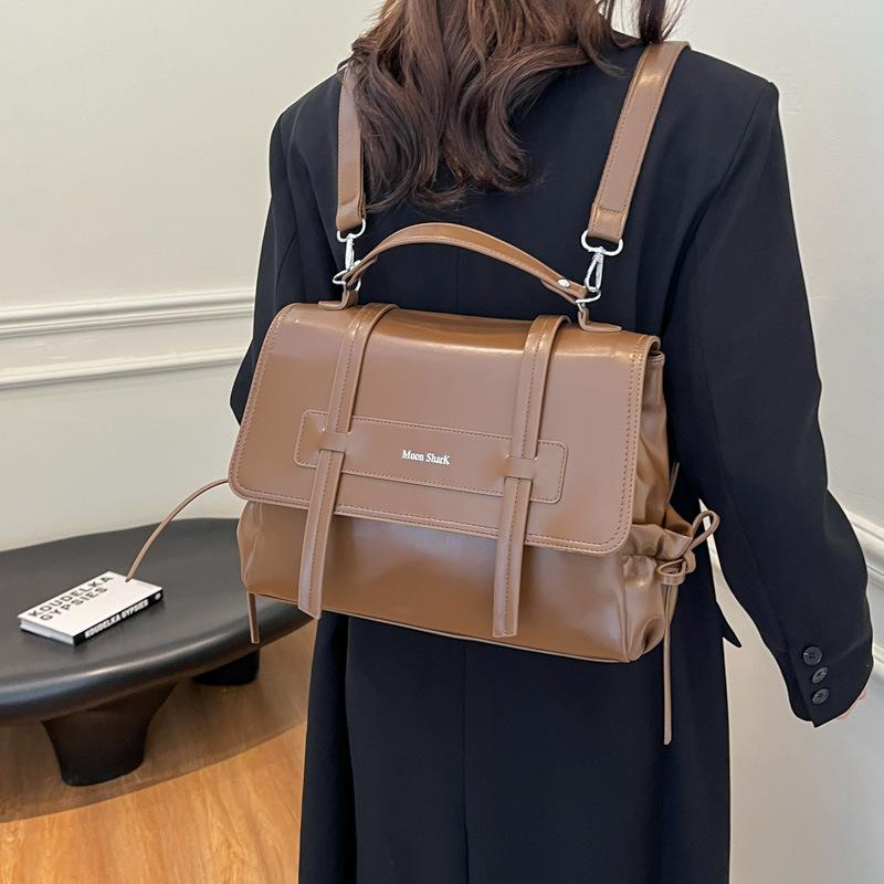 Tote bag women 2025 new large-capacity commuter backpack retro casual street trend shoulder travel backpack