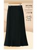 Golden Velvet High-Waist A-Line Mermaid Skirt - Women's Autumn/Winter 2025