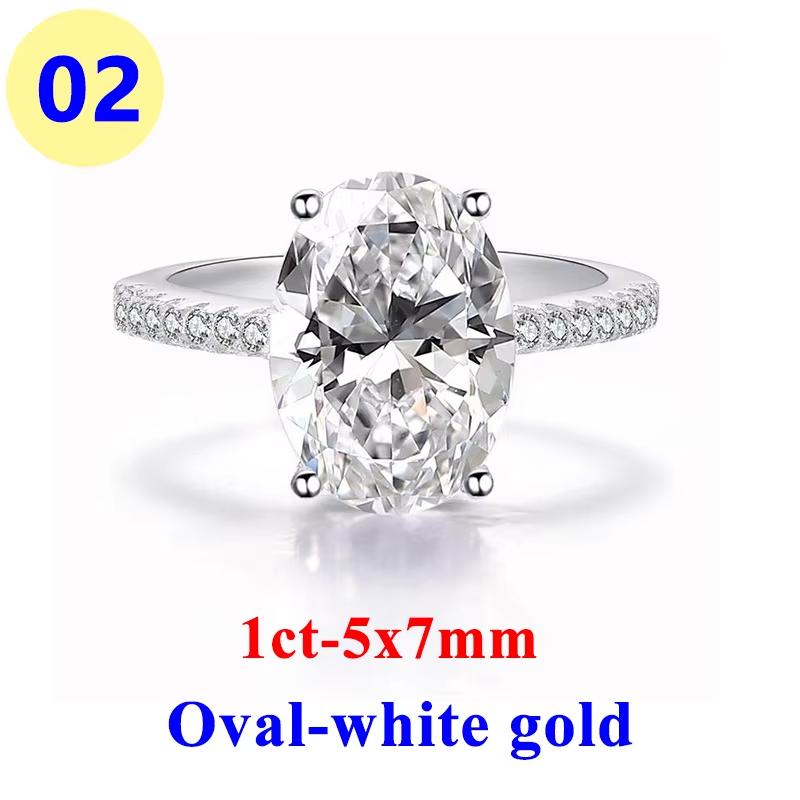 Marstone 1-3CT Oval Moissanite Diamond D VVS1 Oval Women's Ring 925 Sliver 18k White Gold Engagement Rings Top Quialty Rings for Women