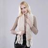 Women Hand Knitted Real Mink Fur Scarf Natural Warm Mink Fur Muffler Russia Lady Quality Tassel Genuine Mink Fur Scarves