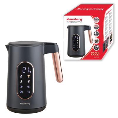 Electric Kettle with Temperature Control 1.7L Cordless Black KLAUSBERG KB-7892