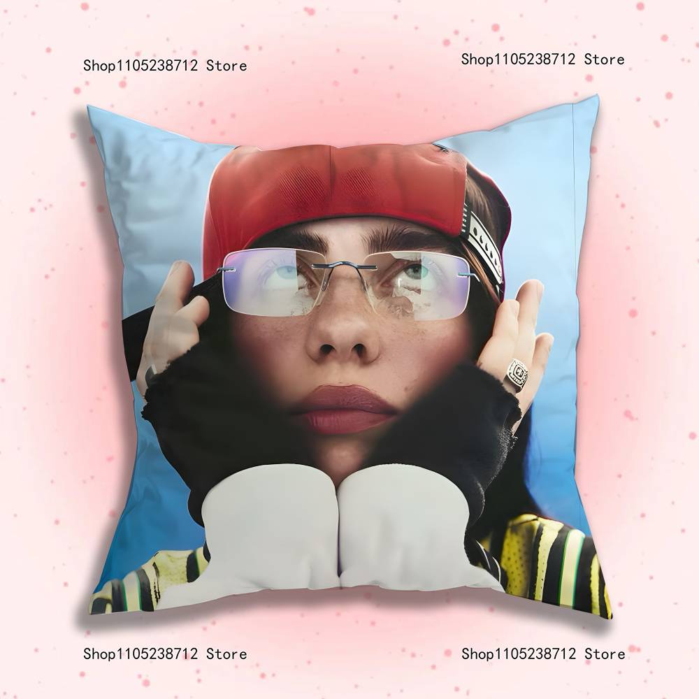 Famous Singer B-billieS Pillow Covers Cartoon Sofa Decorative Home Double-sided Printing Short Plush Cute Cushion Cover