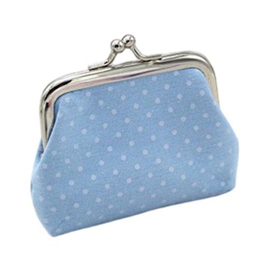 Women Coin Purse, Polka Dot Printing Mini Lightweight Pouch, Pocket Size Kiss Lock Coin Pouch, for Coins Earrings Hair Ties Small Items