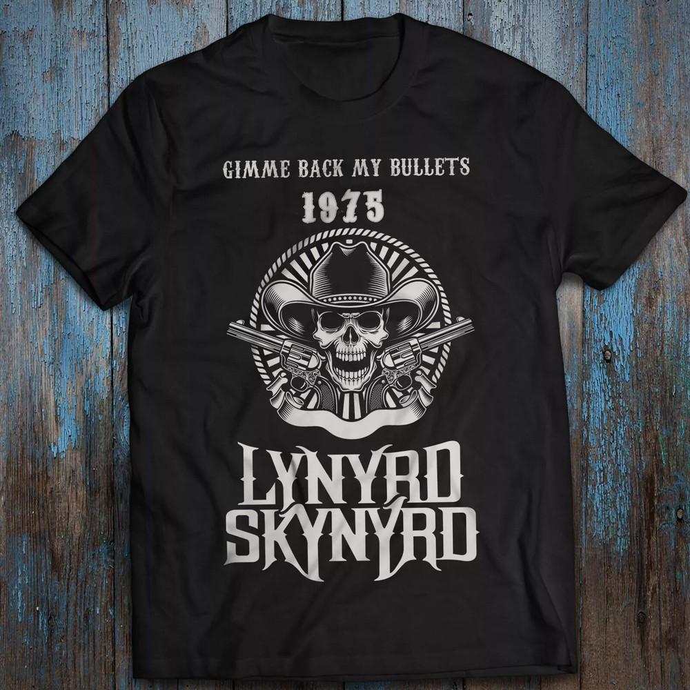 Men s Cotton T-shirt Gimme Back My Bullets Lynyrd Skynyrd Rock Live Music.webp Unisex T-Shirt L