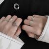 Retro Stackable Geometric Open Ring for Women - 925 Silver, Distressed Fashion Index Finger Band