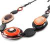 NOA [J2234] - Designer Necklace 'Coloring' Orange Brown