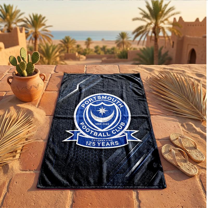 Asciugamano da Spiaggia Morbido Asciugatura Rapida Tema Portsmouth FC?Asciugamano Asciutto Per Vacanze Estive Al Mare Nuoto