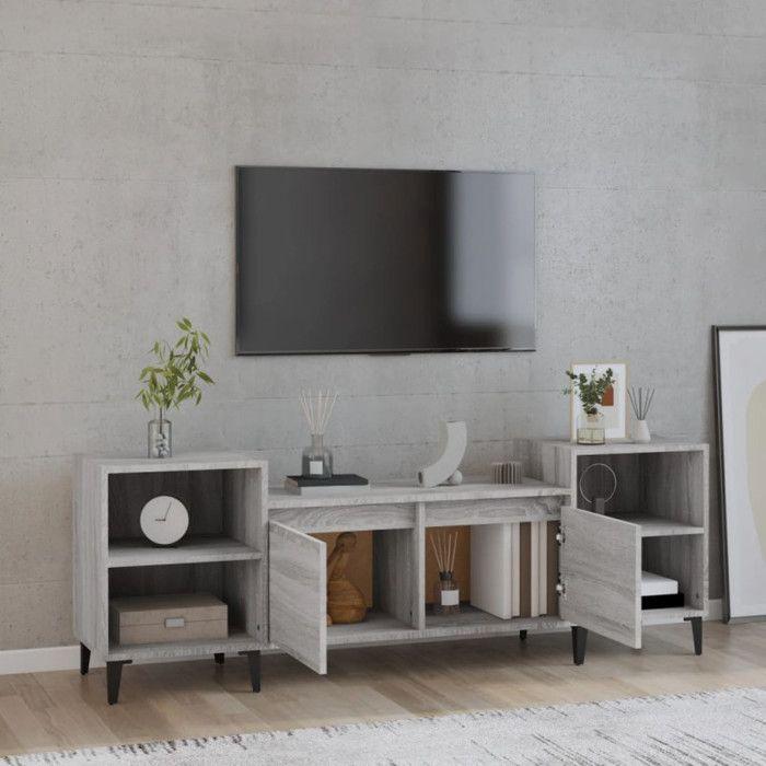 821202 vidaXL TV Cabinet Sonoma Grey 160x35x55 Cm Engineered Wood