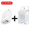 Type-C Multi-Port Charger: 2A USB + 2PD Travel Adapter (US/EU Specs)