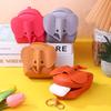 Pu Leather Elephant Money Bag Women Coin Purse With Key Ring Multifunctional Zipper Cartoon Storage Bags Key Case