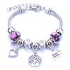 Vintage Handmade Alloy Large Hole Glass Bead Elephant Tree of Life Design Transparent Bracelet Multiple Styles Available