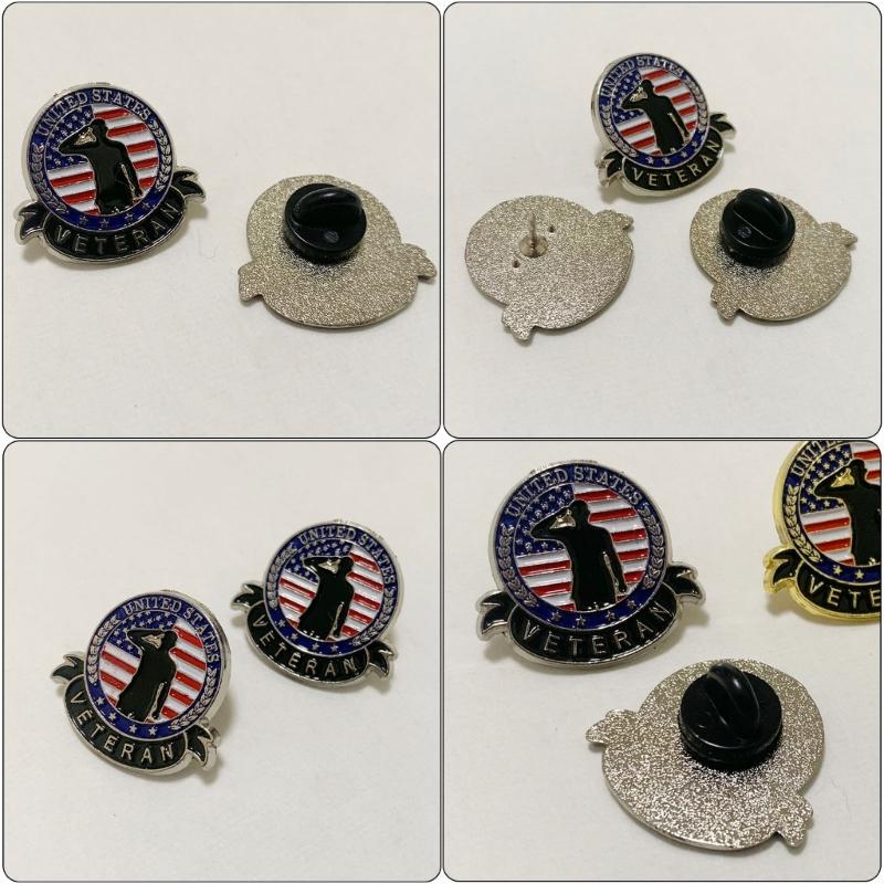 Moderne lapel-pins for veteraner Bærbar service-minnebrosje Solide legeringspins Dekorasjon for voksne Daglig bruk
