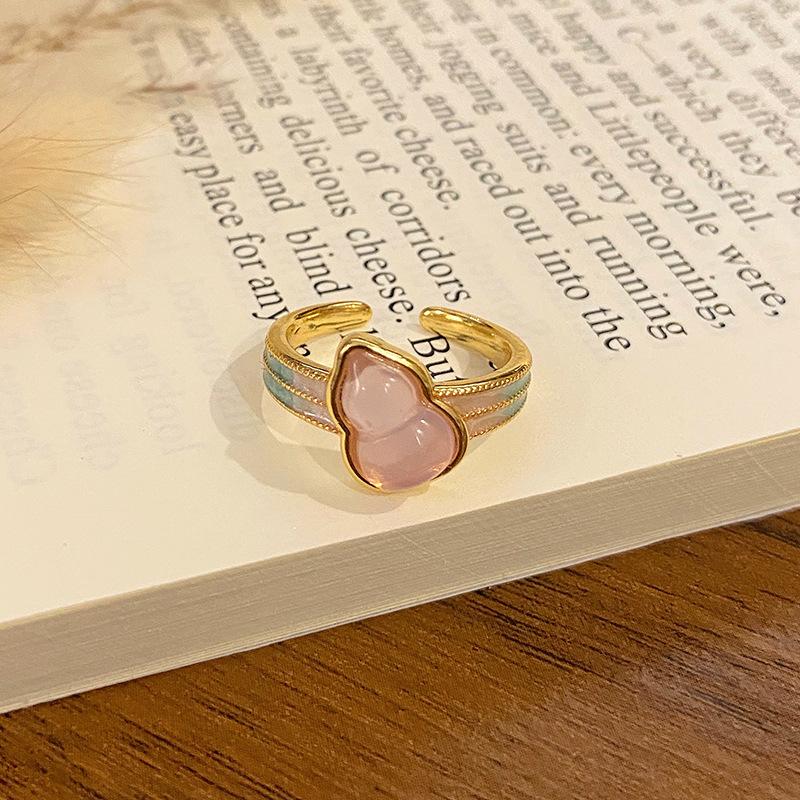 New Chinese Enamel Oil Pattern Ring Light Luxury High Sense Internet Celebrity Foreign Style Versatile Ring