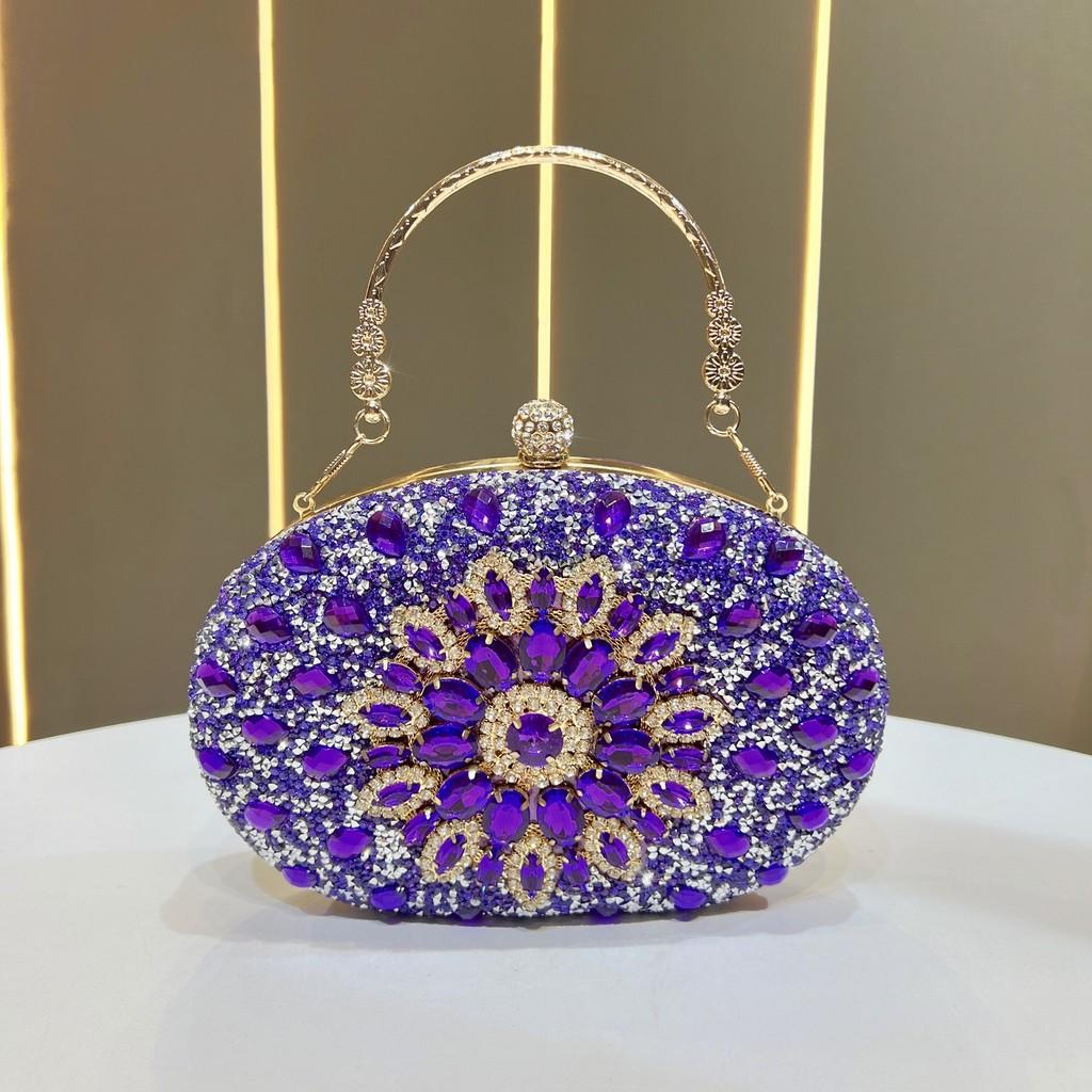 Pochette a Conchiglia con Strass Scintillanti e Catena per Eventi Serale