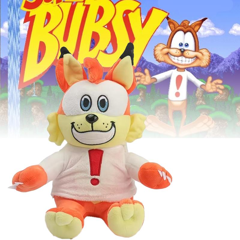 Peluche Gatto Bubsy Anime Carino Divertente Cartone Animato Gatto Arancione Gioco Figura Anime Animale Periferico Film Volpe Cuscino Regali per Bambini