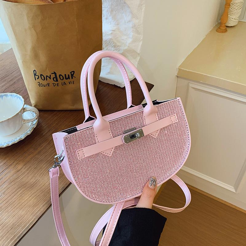 

Портативная сумка-полумесяц высокой стоимости женская новая с замком модная и повседневная простая на плечо сумка-мессенджер женская розовый