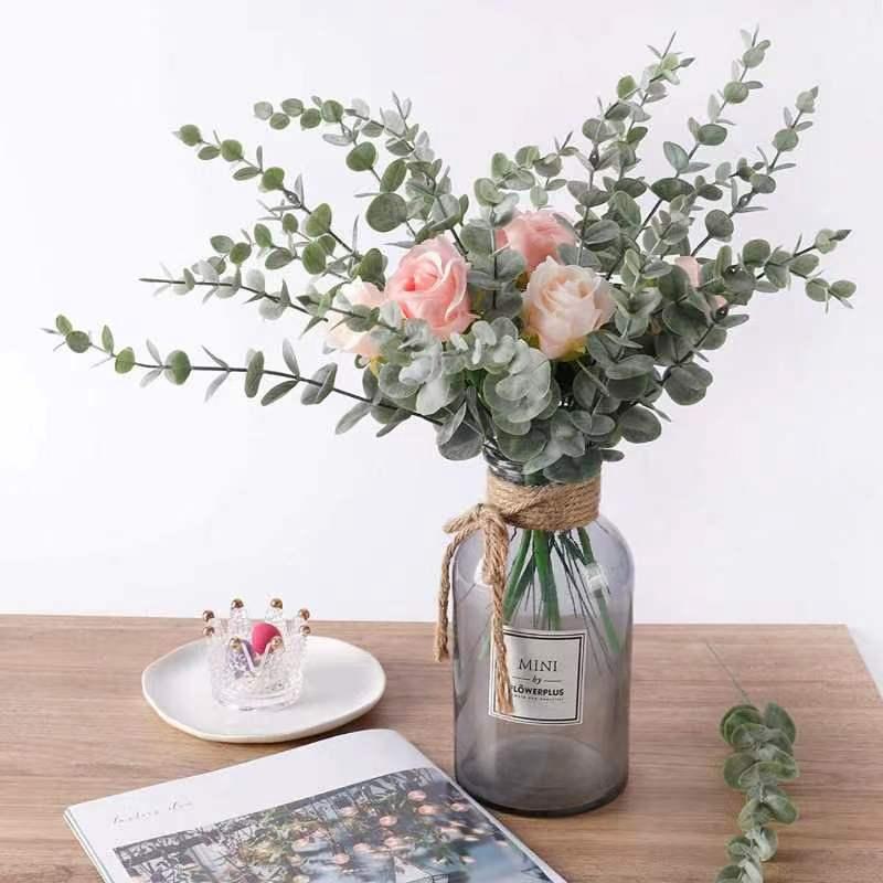 5/10Pcs Artificial Eucalyptus Leaves Green  Fake Plant for Wedding Decoration Garden Outdoor Home Decor Table Wreath Accessories