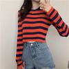 Damen Retro Gestreifter Lockerer Langarm Strickpullover 2025 - Frühling & Herbst Design