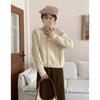 Retro soft waxy twist knitted cardigan top women's autumn and winter new short age-reducing outer sweater jacket