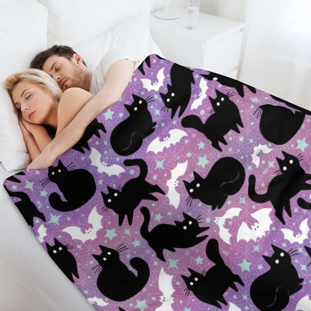 Pastel Halloween with Black Cats Throw Blanket Weighted Baby Luxury Brand Luxury Throw Blankets