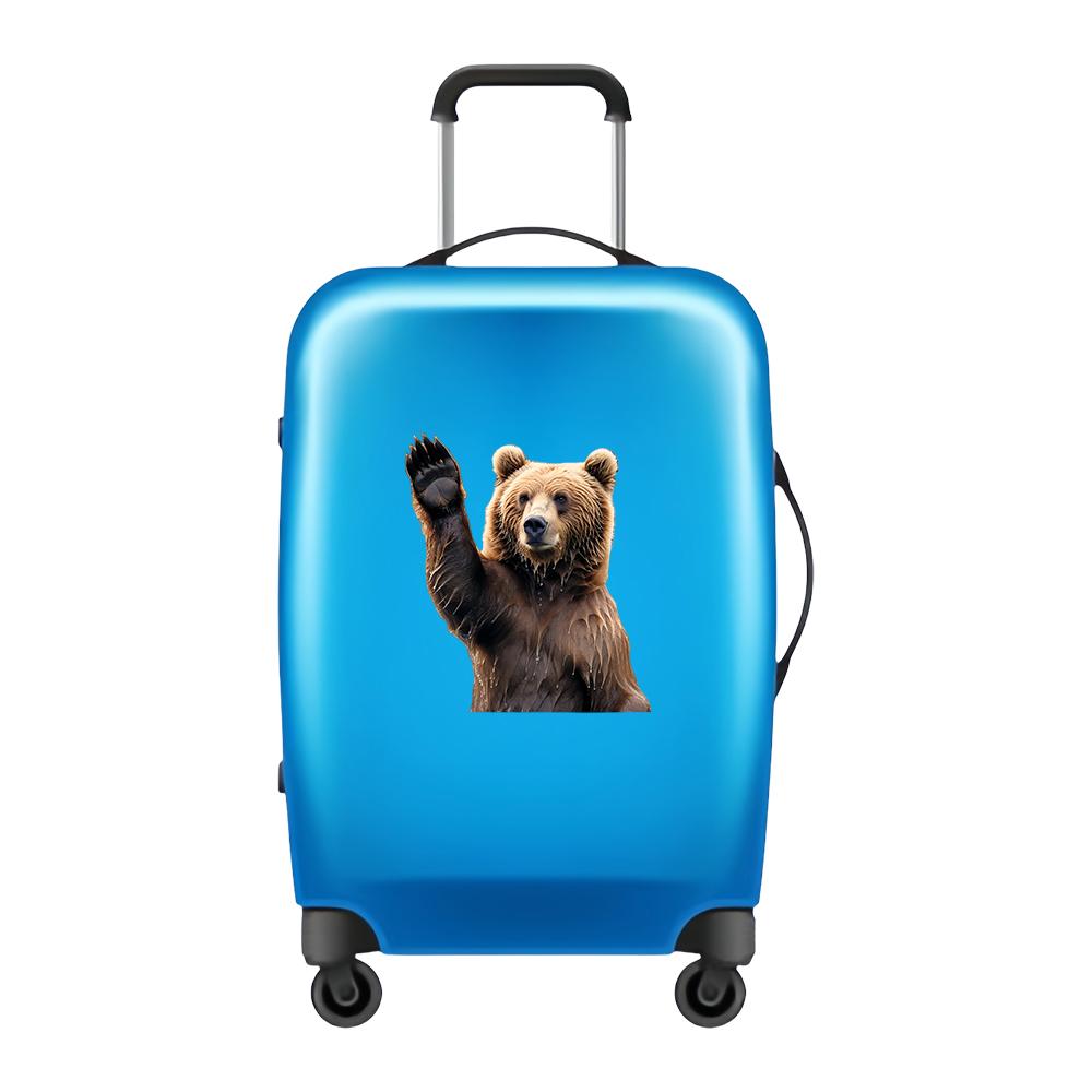 1PC 2D Flat Stickers Bear Animal Creativity Car Stickers Luggage Refrigerator Wall Stickers Laptop Toilet Stickers
