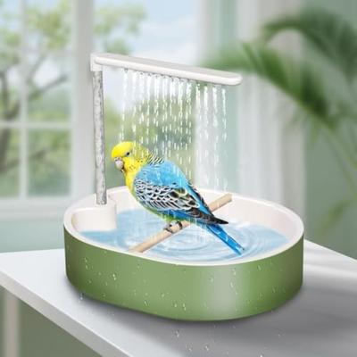 With Resting Stick Parrot Shower Comfort Bird Bath Shower Funny Parrot Bathing Pool  Pet Birds