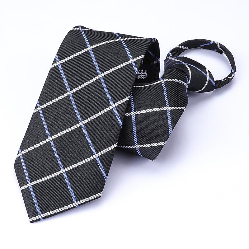 Men's Korean Style Zipper Striped No-Tie Professional Wedding Tie