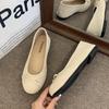 2025 Autumn New Retro Gentle Soft-soled Ballet Shoes Shallow Mouth Flat-soled Bow Matte Velvet Round Head Single Shoes Women