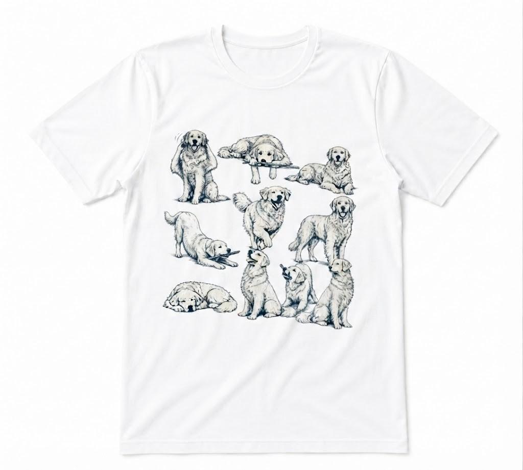 Golden Retriever Dog Lover Pet Lovers Graphic Unisex White T-shirt