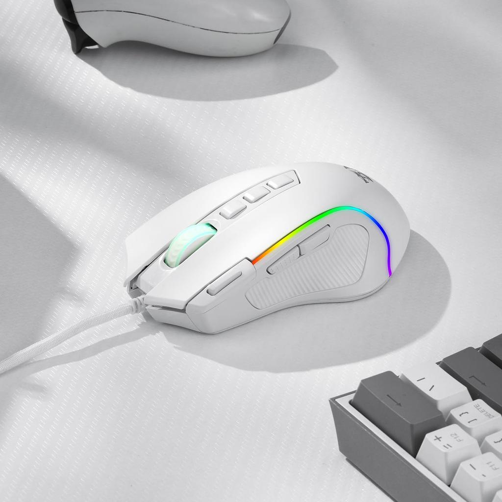 Redragon M612 Predator RGB Gaming Mouse 8000 DPI Wired Optical Mouse with 11 Programmable Buttons and 5 Backlight Modes Software DIY Keybind Rapid