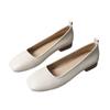 Spring grandma shoes women's work hotel professional etiquette single shoes interview soft sole square head flat bottom beanie ladyshoes