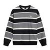 Li Ning Sports Lifestyle Series Simple Drop Shoulder Loose Versatile Round Neck Striped Color Block Fleece Warm Sweatshirt Unisex Sweatshirt AWDVD31-6