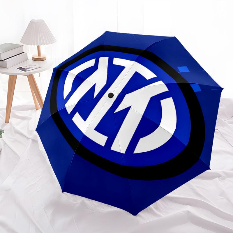 1pc I-Internazionale Milano (2) Umbrella, Sun Protection, And UV Shielding. It Has Eight Sturdy Ribs for Outdoor Use And Perfect As a Holiday Gift