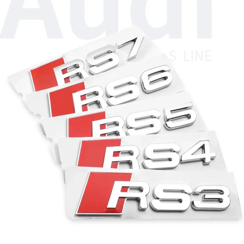 2026 Be used for Audi RS3 RS4 RS5 RS6 RS7 RS8 A3 A4 Original car displacement decorated black modified car label Accessories
