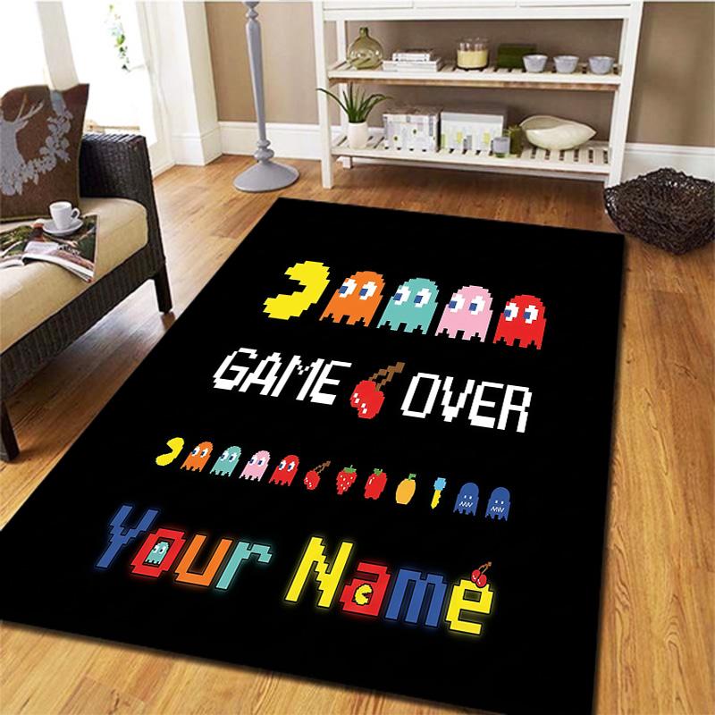 Pacman Custom Name Carpet Rug For Living Room Bedroom Home Sofa Decoration,Kids play Non-slip Floor Mat