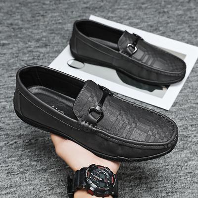 Doudou Shoes Men's High-end Men's Summer and Autumn Models One-pedal Dad's Men's Shoes Lazy Casual Leather Shoes Driving Loafers