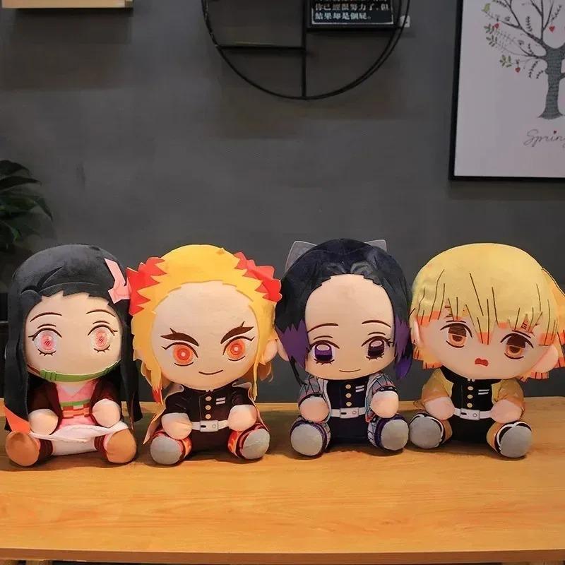 20Cm Japan Slayer Plush Dolls Lovely Anime Kimetsu No Yaiba Kamado Tanjirou Nezuko Zenitsu Kyoujurou Toys Kids Gifts