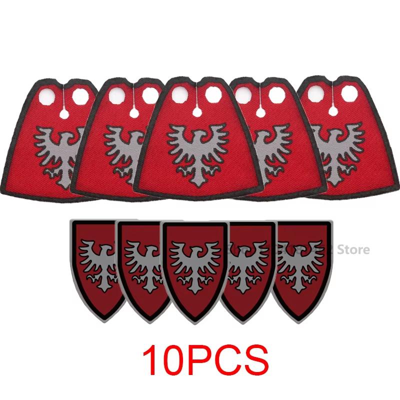 Medieval Roman Knight Legion Building Block Castle Green Dragon Forest Wolf War Horse Dragon Lion Shield Armor Cloak Brick Toys