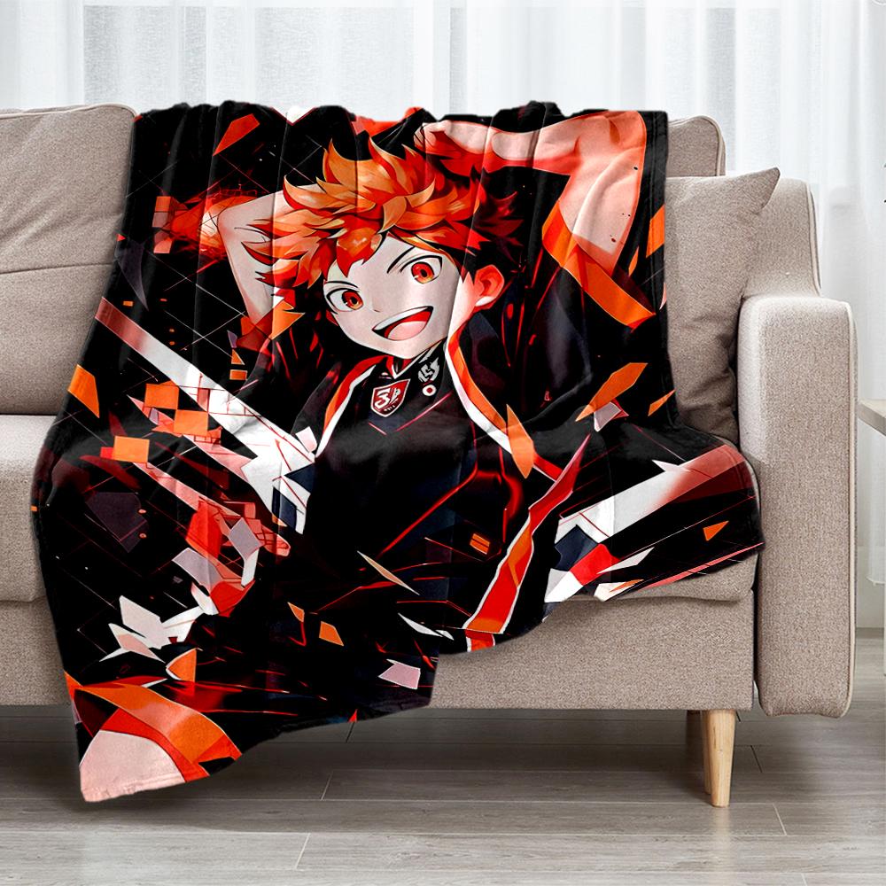Haikyu Theme Printed Blanket - Perfect for Couch, Bed, Travel & Outdoor Use | Machine Washable, Cozy & Durable.
