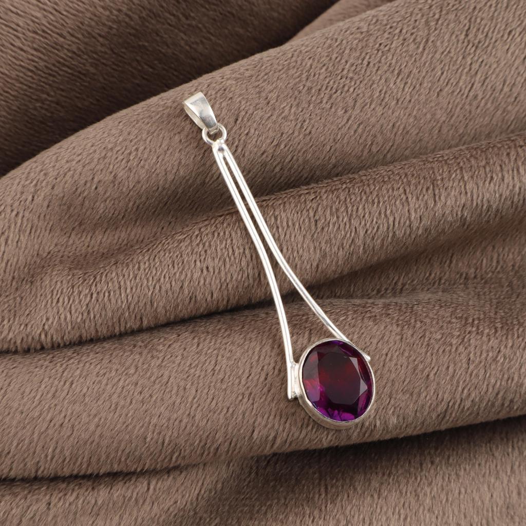 Bio Tourmaline Gemstone 925 Sterling Silver Handmade Jewelry Women Pendant 1.79" For Engagement Gift PP-69-21