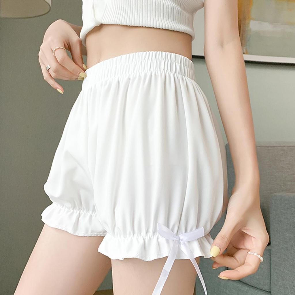 Women's Summer Anti-Exposure White Lantern Bottoming Shorts