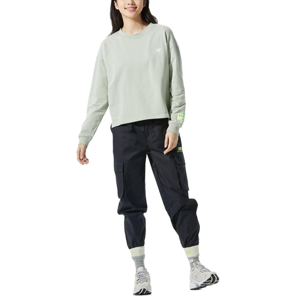 New Balance T Shirts Women's Light Green Crew Neck Straight Fit AWT21307-PGE
