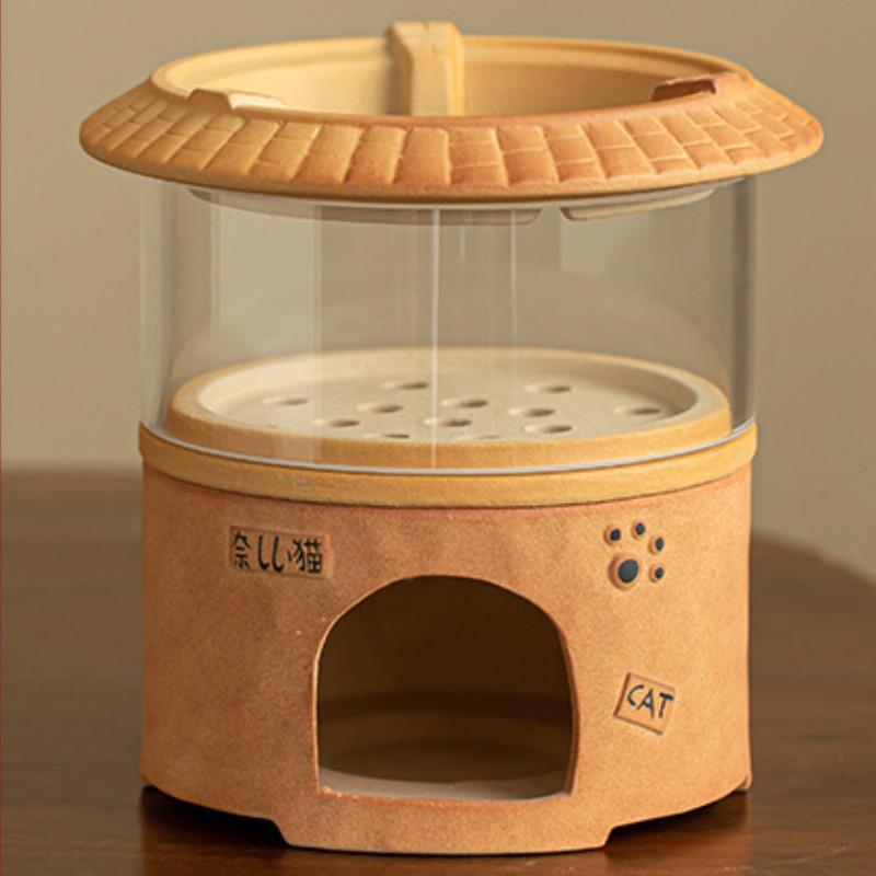 Chinese Cattery Coarse Pottery Tea Warmer Holder Candle Heater Stove Kettle Stand Boiling Water Carbon Furnace Chinese Tea Set