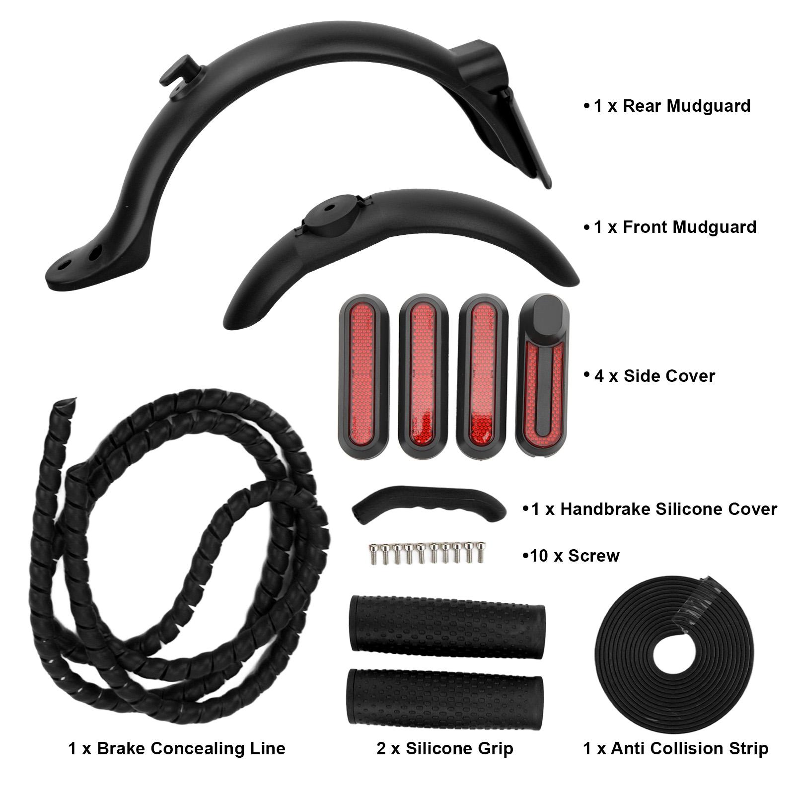 Voor Elektrische Scooter Accessoires Bevat Achterspatbord Voorspatbord Zijdeksel Handrem Siliconen Hoes Siliconen Handvat