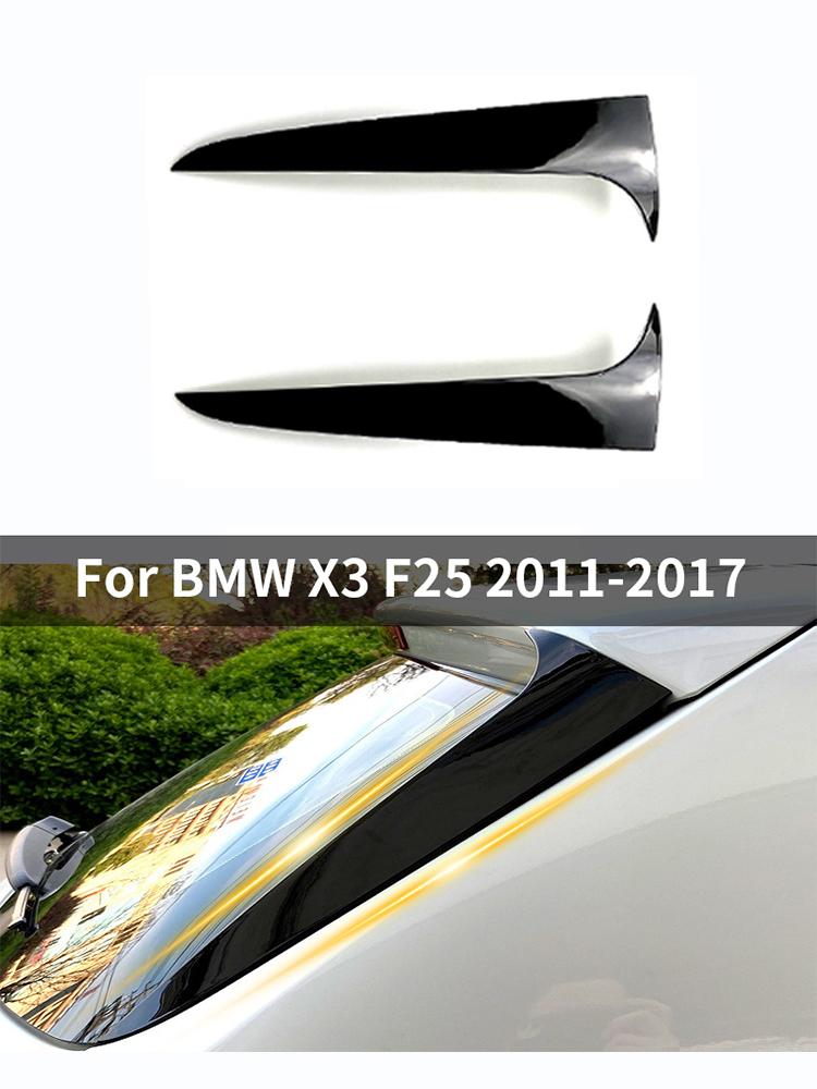 For BMW X3 F25 2011-2017 Car Rear Window Side Spoiler Canard Splitter Trim Spoilers Replacement Auto Glossy Black Accessorie