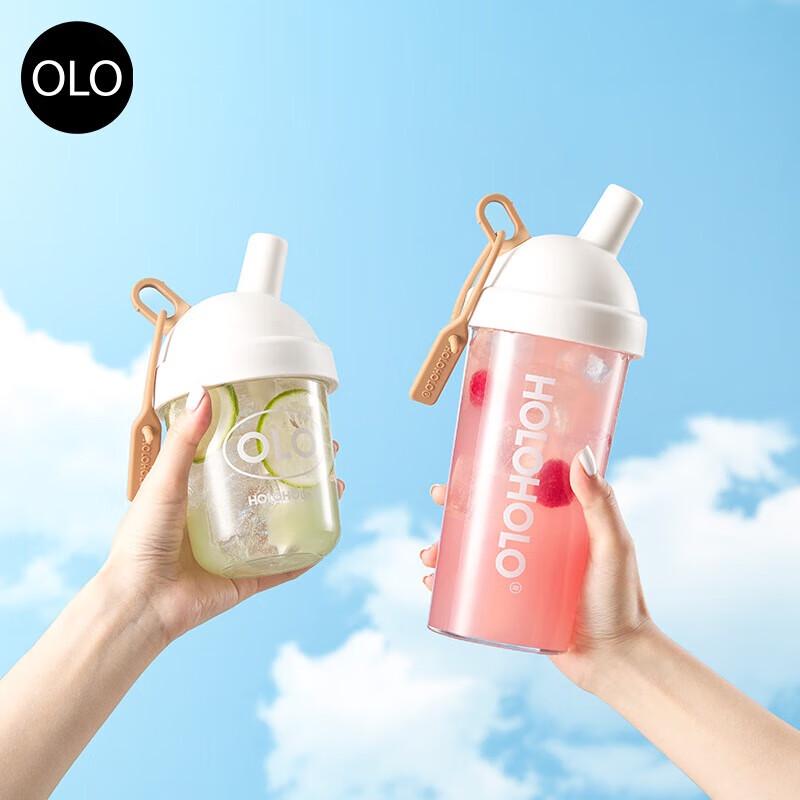 HOLOHOLO Large Capacity Kids  Portable Straw Water Bottle